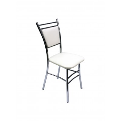 Стул ВВР Мажор белый/хром, экокожа